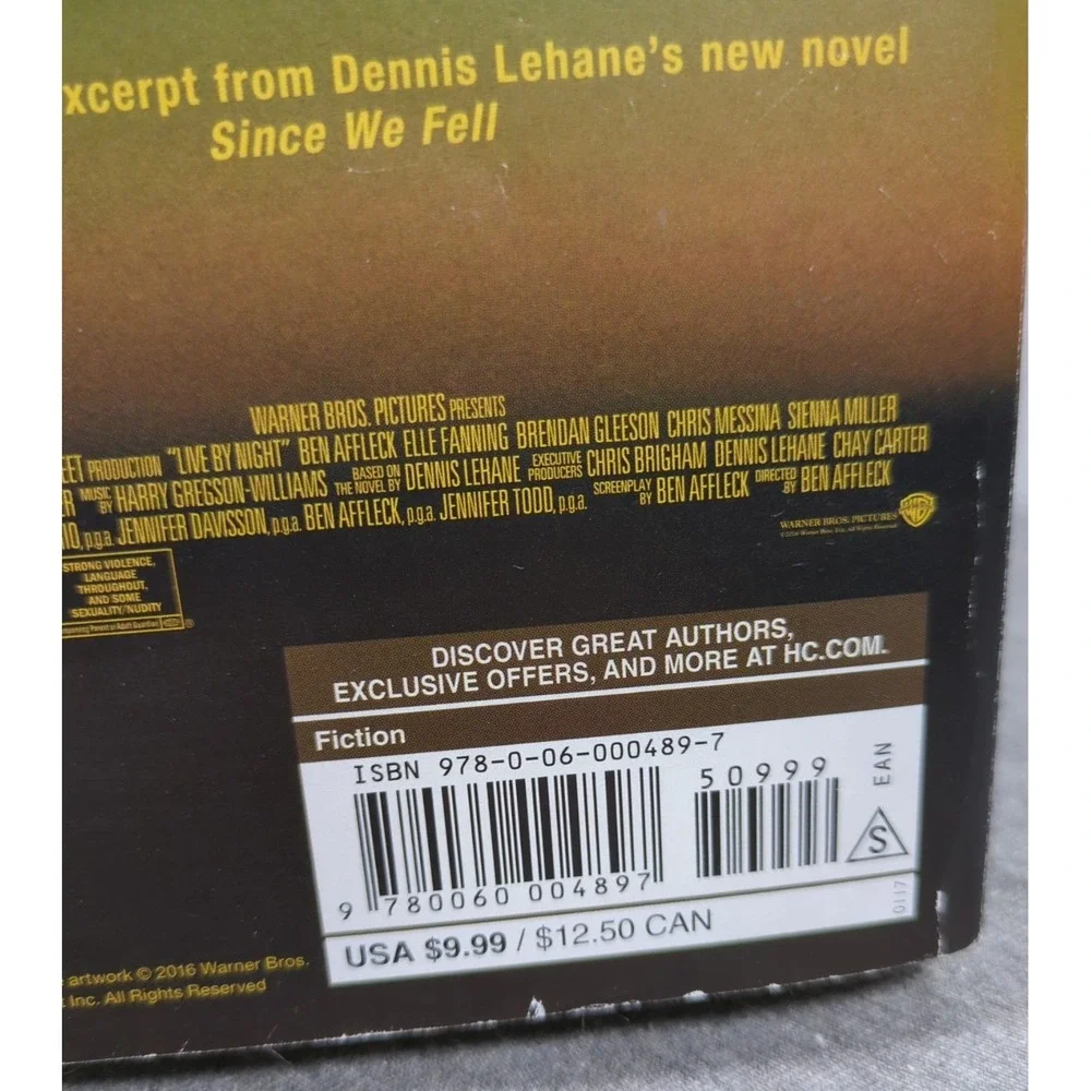 Live By Night Dennis Lehane Joe Coughlin‎ Series Book 2 Wm Morrow Mass Market PB